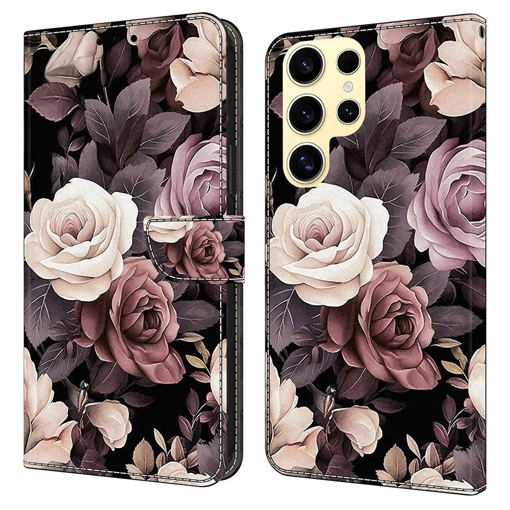 For Samsung Galaxy S25 Ultra Case PU Leather Wallet Phone Cover with Stand