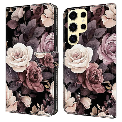 For Samsung Galaxy S25 Ultra Case PU Leather Wallet Phone Cover with Stand