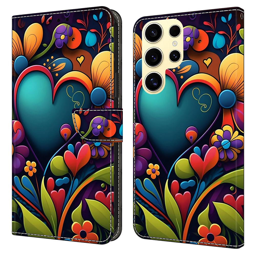 For Samsung Galaxy S25 Ultra Case PU Leather Wallet Phone Cover with Stand