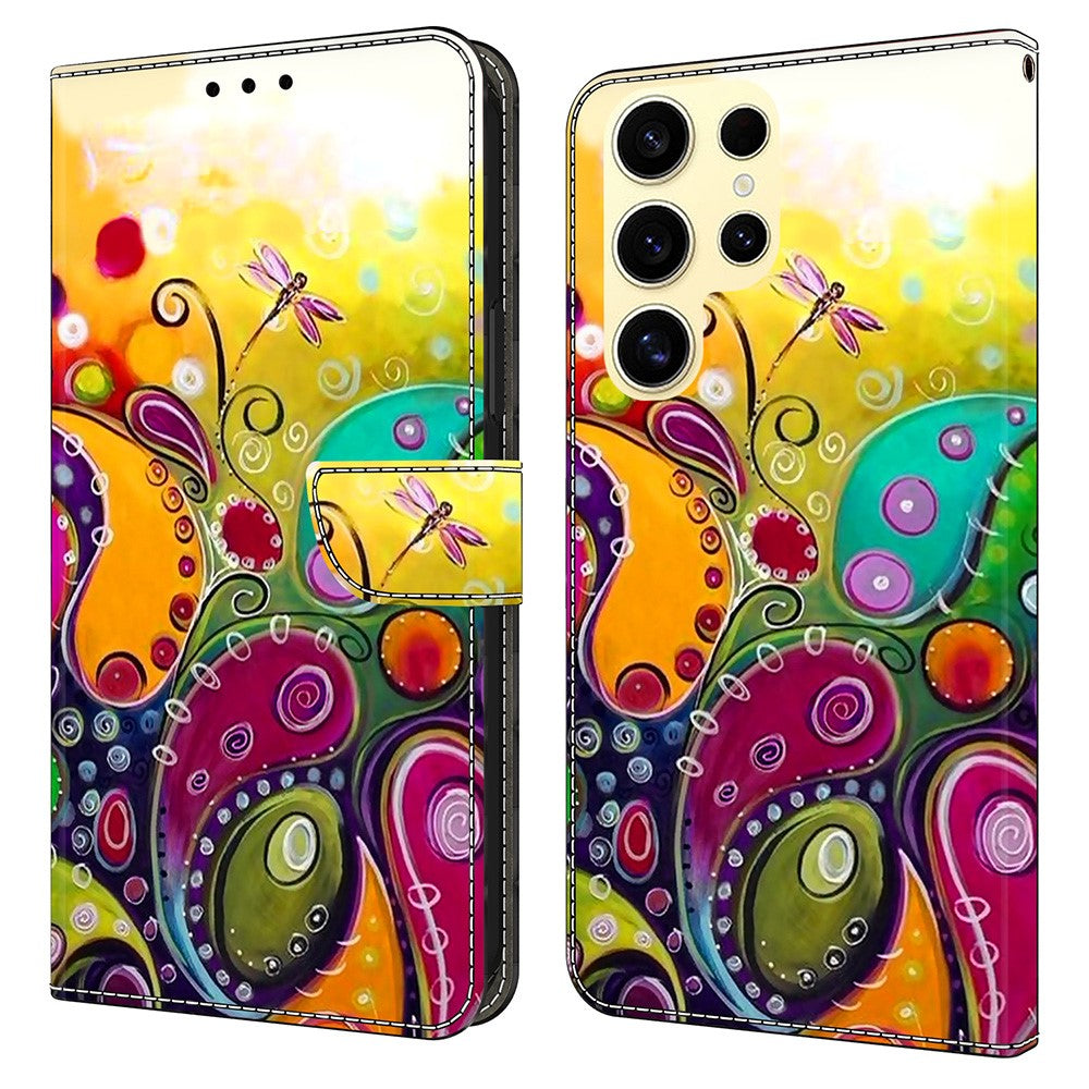 For Samsung Galaxy S25 Ultra Case PU Leather Wallet Phone Cover with Stand