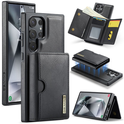DG.MING M6 Series For Samsung Galaxy S25 Ultra Case Magnetic Wallet PU+PC+TPU Phone Cover