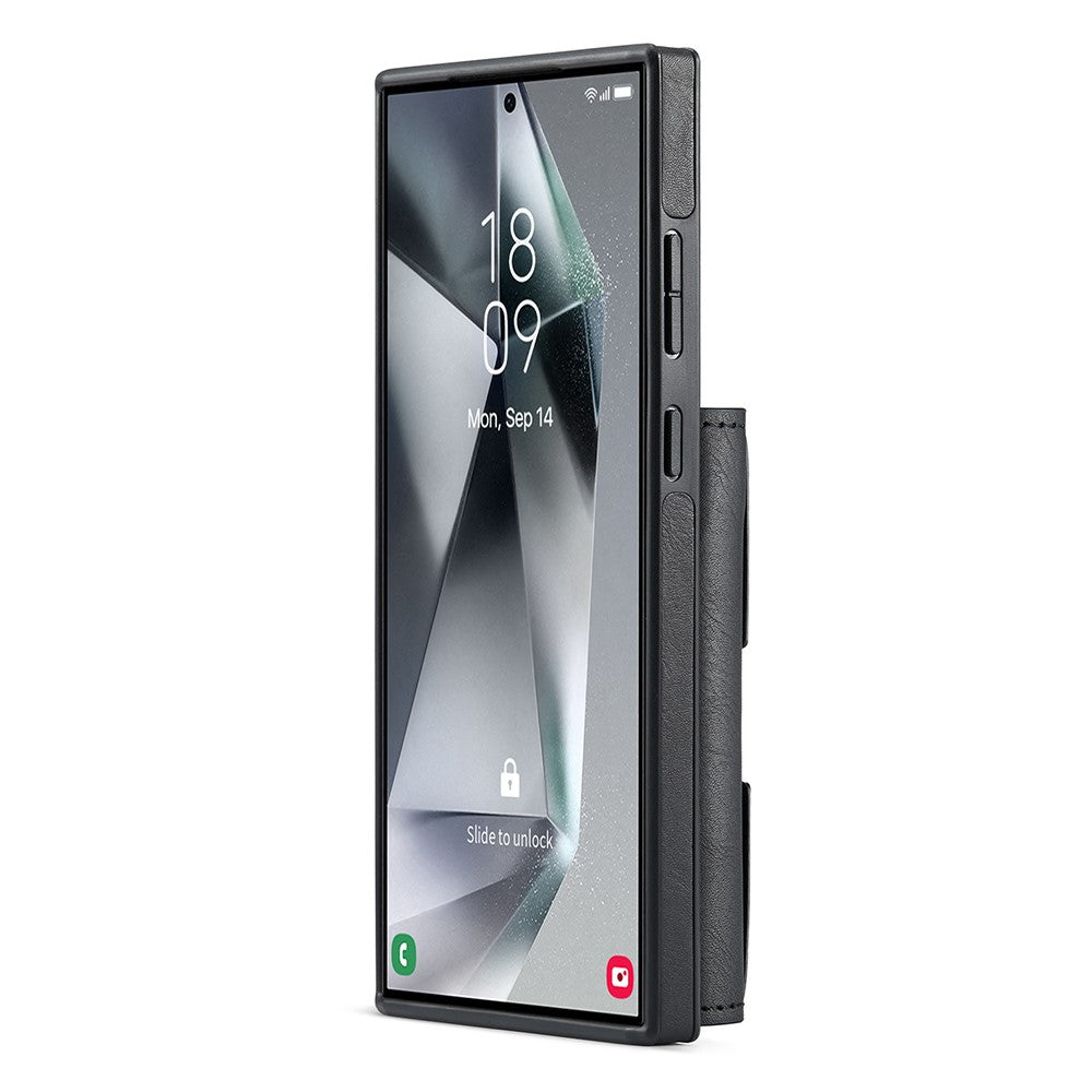DG.MING M6 Series For Samsung Galaxy S25 Ultra Case Magnetic Wallet PU+PC+TPU Phone Cover