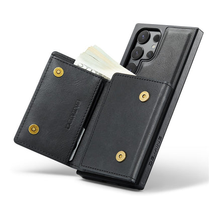 DG.MING M6 Series For Samsung Galaxy S25 Ultra Case Magnetic Wallet PU+PC+TPU Phone Cover