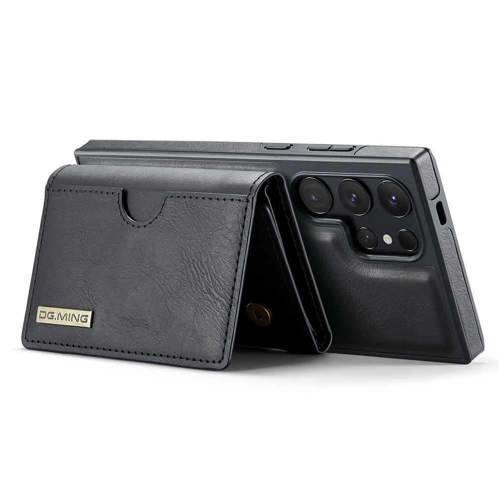 DG.MING M6 Series For Samsung Galaxy S25 Ultra Case Magnetic Wallet PU+PC+TPU Phone Cover