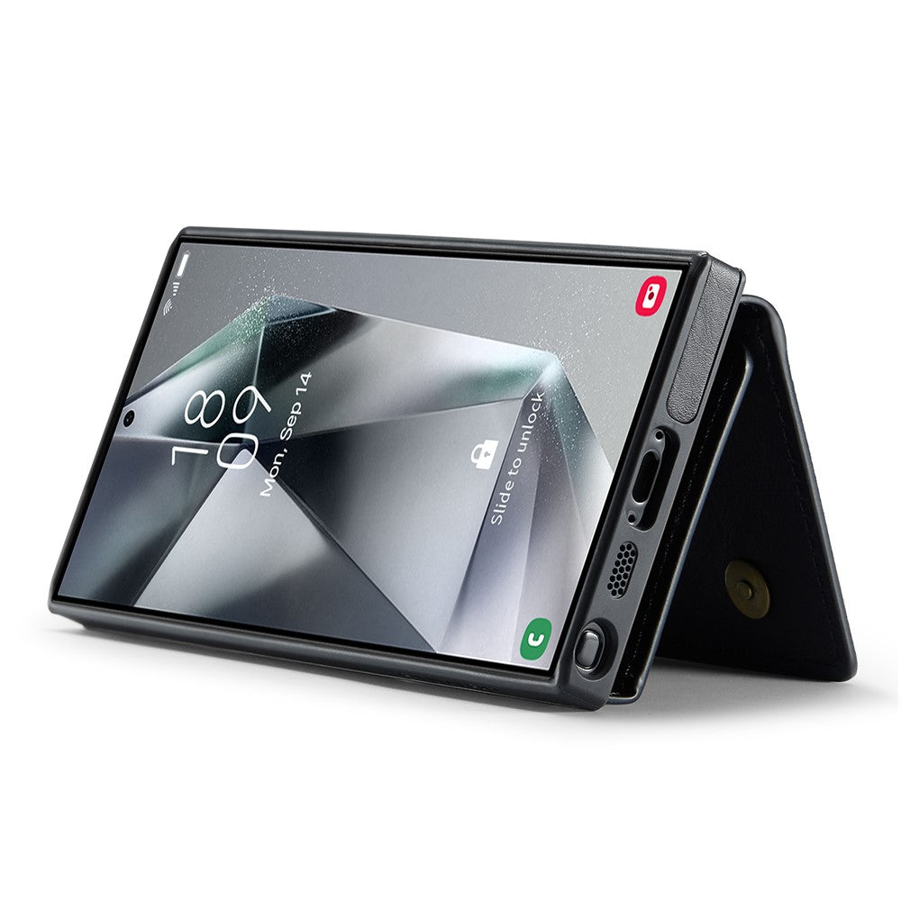 DG.MING M6 Series For Samsung Galaxy S25 Ultra Case Magnetic Wallet PU+PC+TPU Phone Cover