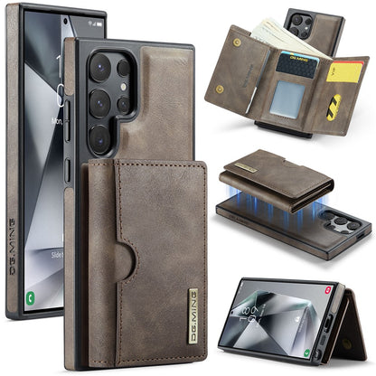DG.MING M6 Series For Samsung Galaxy S25 Ultra Case Magnetic Wallet PU+PC+TPU Phone Cover