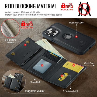 DG.MING M6 Series For iPhone 14 Pro Case Magnetic Wallet PU+PC+TPU Phone Cover