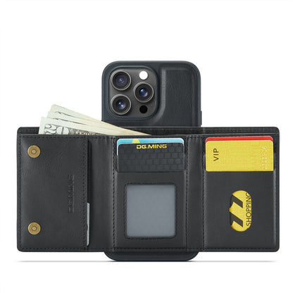DG.MING M6 Series For iPhone 14 Pro Case Magnetic Wallet PU+PC+TPU Phone Cover