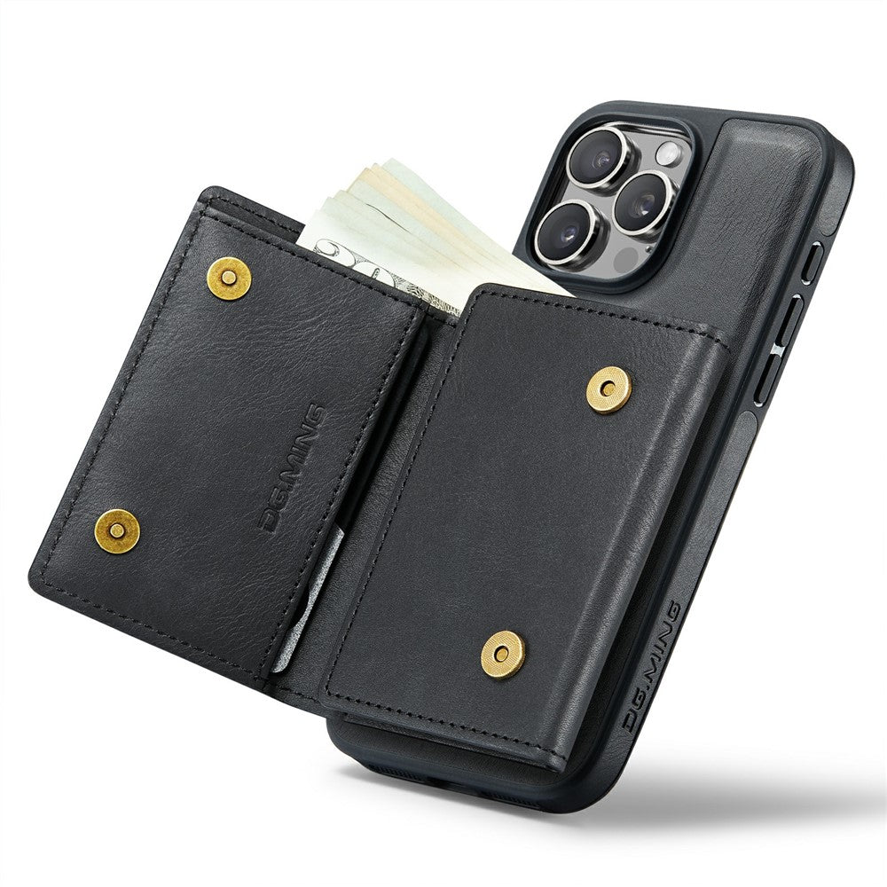 DG.MING M6 Series For iPhone 14 Pro Case Magnetic Wallet PU+PC+TPU Phone Cover