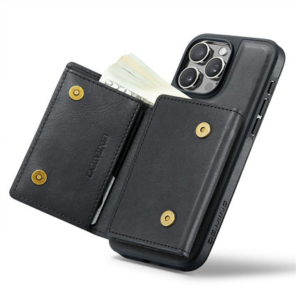 DG.MING M6 Series For iPhone 14 Pro Case Magnetic Wallet PU+PC+TPU Phone Cover