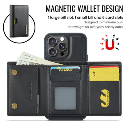 DG.MING M6 Series For iPhone 14 Pro Case Magnetic Wallet PU+PC+TPU Phone Cover