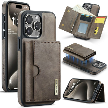 DG.MING M6 Series For iPhone 14 Pro Case Magnetic Wallet PU+PC+TPU Phone Cover