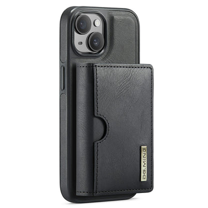 DG.MING M6 Series For iPhone 15 Plus Case Magnetic Wallet PU+PC+TPU Phone Cover
