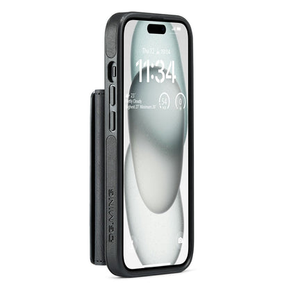 DG.MING M6 Series For iPhone 15 Plus Case Magnetic Wallet PU+PC+TPU Phone Cover