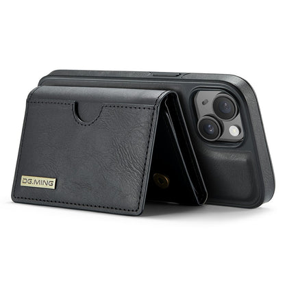 DG.MING M6 Series For iPhone 15 Plus Case Magnetic Wallet PU+PC+TPU Phone Cover