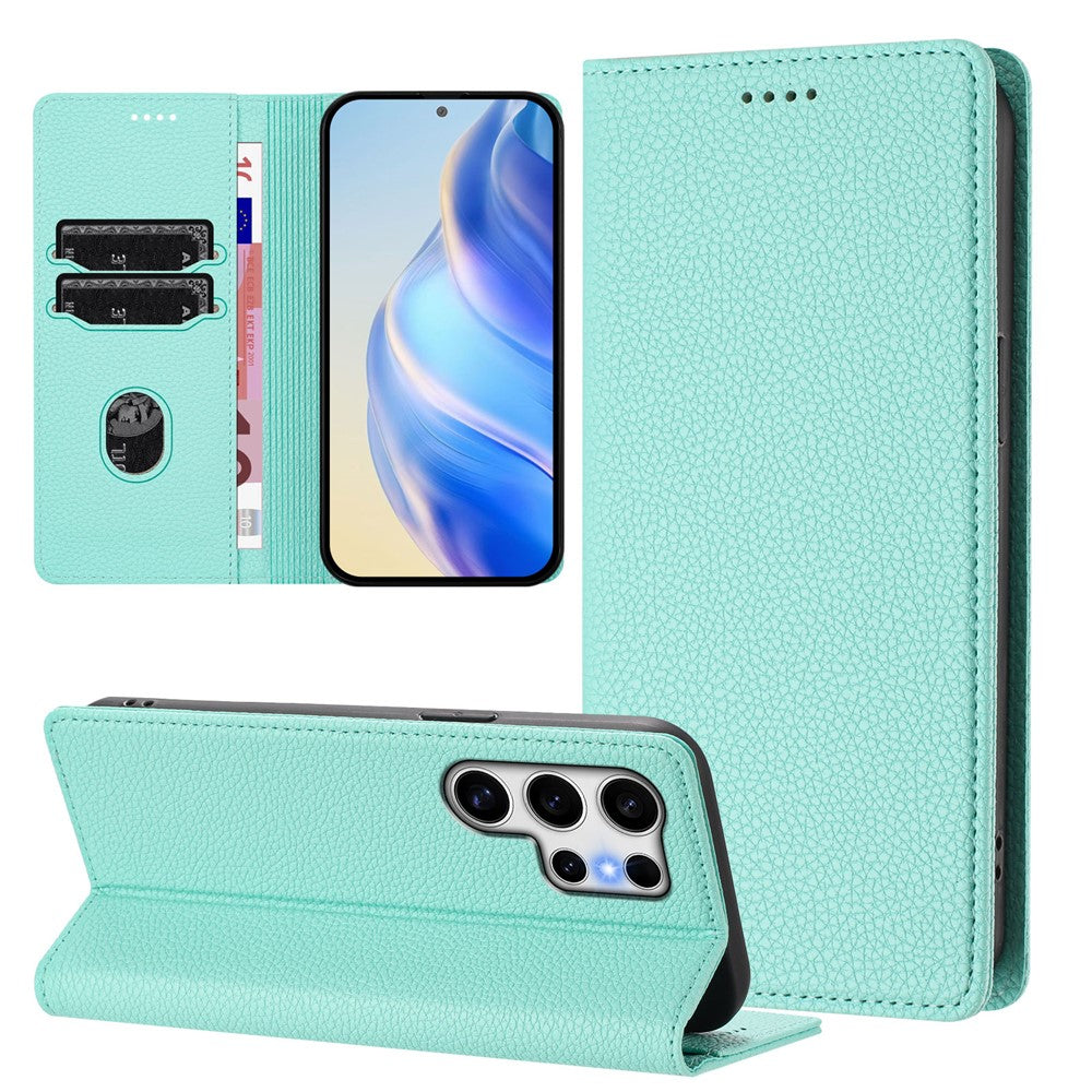 For Samsung Galaxy S25 Ultra Wallet Case RFID Blocking Litchi Texture Leather Mobile Cover