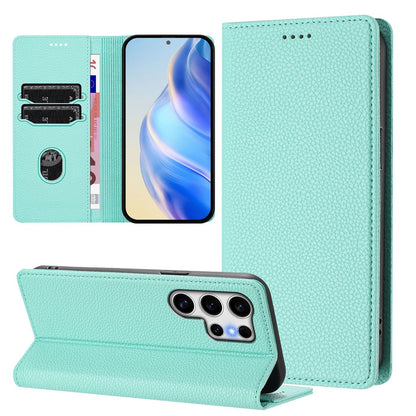 For Samsung Galaxy S25 Ultra Wallet Case RFID Blocking Litchi Texture Leather Mobile Cover