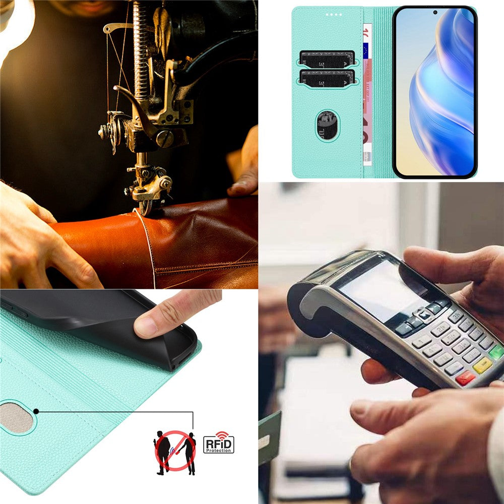 For Samsung Galaxy S25 Ultra Wallet Case RFID Blocking Litchi Texture Leather Mobile Cover