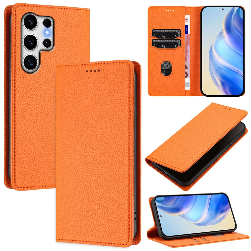For Samsung Galaxy S25 Ultra Wallet Case RFID Blocking Litchi Texture Leather Mobile Cover