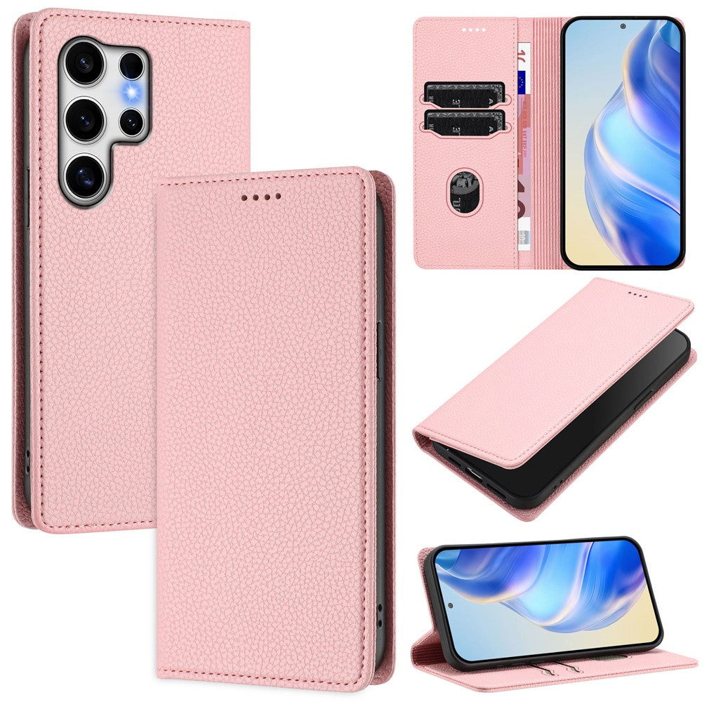 For Samsung Galaxy S25 Ultra Wallet Case RFID Blocking Litchi Texture Leather Mobile Cover
