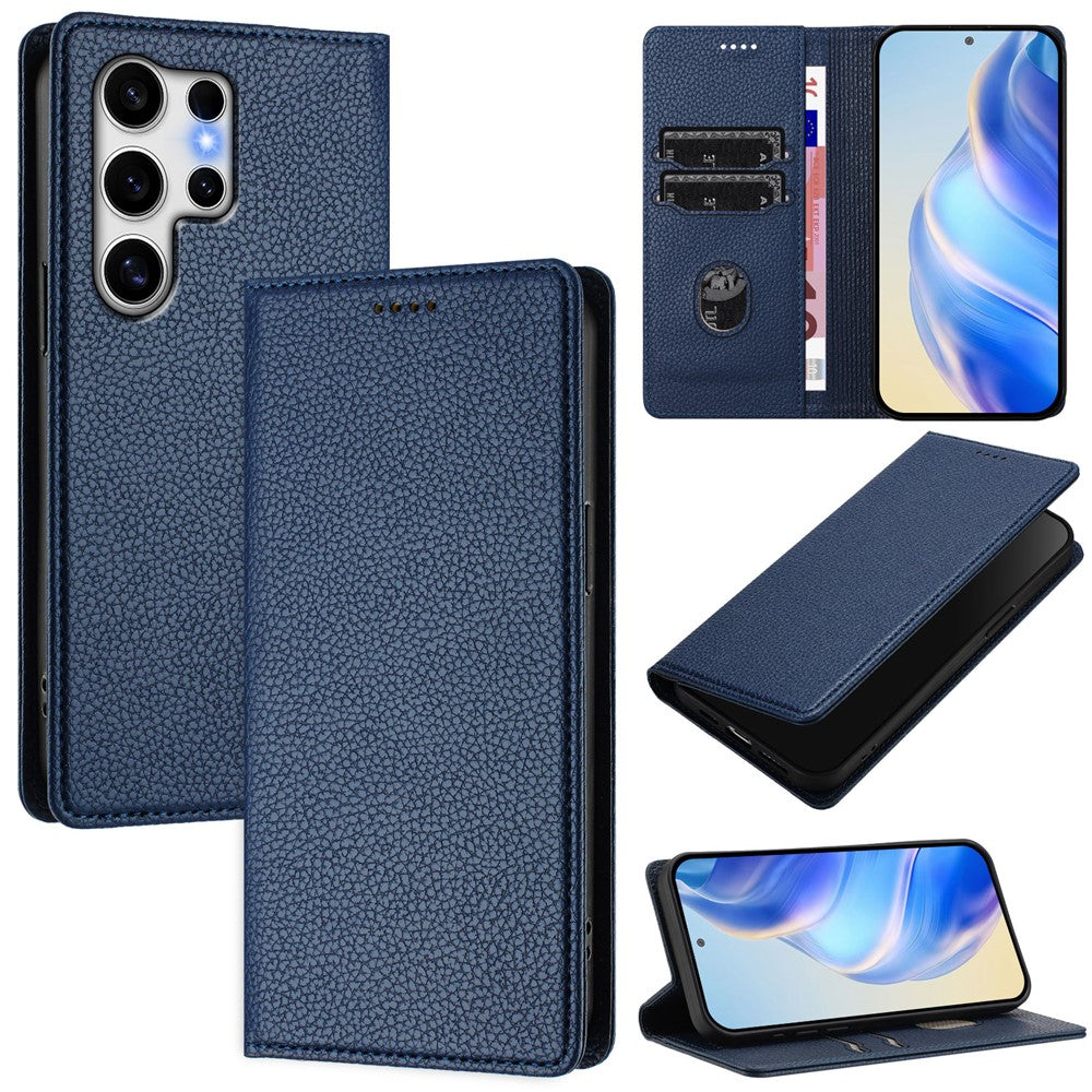 For Samsung Galaxy S25 Ultra Wallet Case RFID Blocking Litchi Texture Leather Mobile Cover