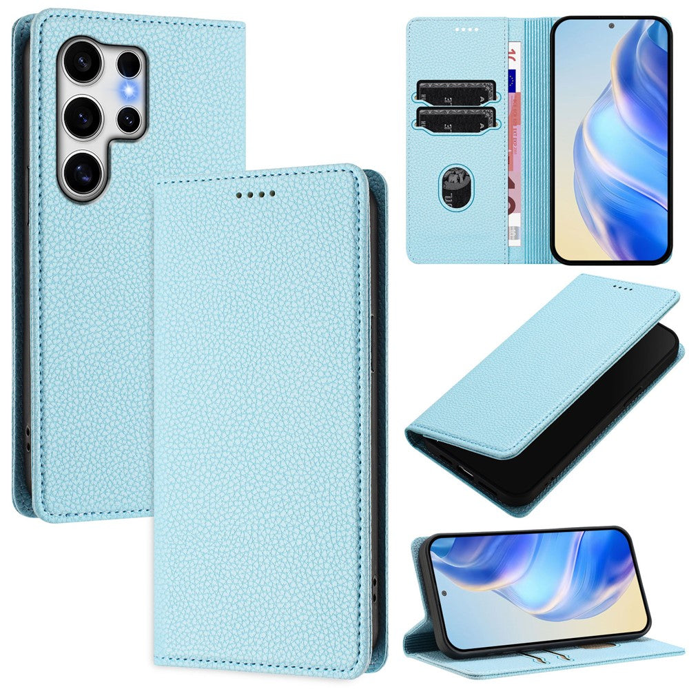 For Samsung Galaxy S25 Ultra Wallet Case RFID Blocking Litchi Texture Leather Mobile Cover