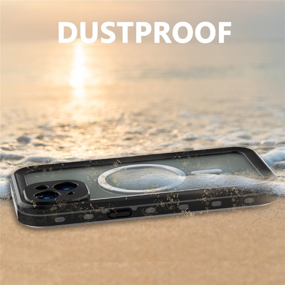 REDPEPPER Dot+ Series for iPhone 14 Plus IP68 Waterproof Clear Back Case Drop-proof Dust-proof Cover Compatible with Magsafe Charger