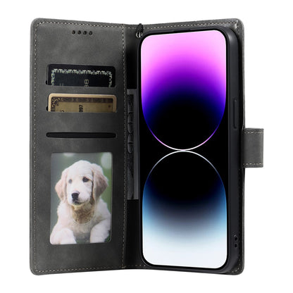 Style 018 For iPhone 14 Pro Case Imprinted Totem Skin Feel Wallet Leather Phone Cover