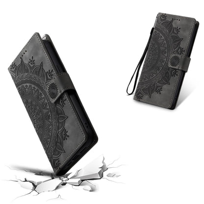 Style 018 For iPhone 14 Pro Case Imprinted Totem Skin Feel Wallet Leather Phone Cover