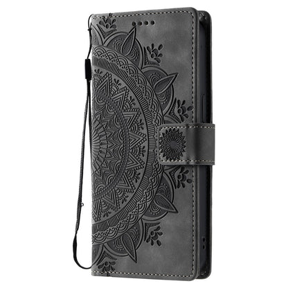 Style 018 For iPhone 14 Pro Case Imprinted Totem Skin Feel Wallet Leather Phone Cover