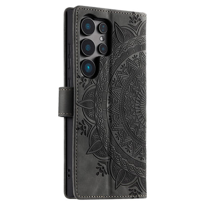 Style 018 For Samsung Galaxy S25 Ultra Case Imprinted Totem Skin Feel Wallet Leather Phone Cover