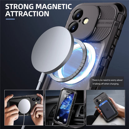 SHELLBOX M Series For iPhone 16 IP68 Waterproof Case Metal Diving Phone Cover Compatible with MagSafe