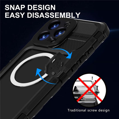 SHELLBOX M Series For iPhone 16 Pro Max IP68 Waterproof Case Metal Diving Phone Cover Compatible with MagSafe