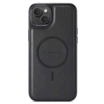 MAGKING K1 Series For iPhone 14 Magnetic Case PC+TPU+PU Leather Phone Cover