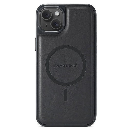 MAGKING K1 Series For iPhone 14 Magnetic Case PC+TPU+PU Leather Phone Cover