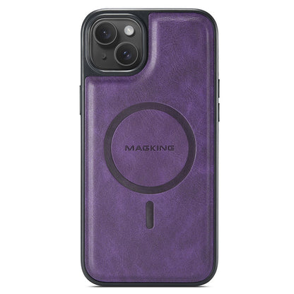MAGKING K1 Series For iPhone 14 Magnetic Case PC+TPU+PU Leather Phone Cover