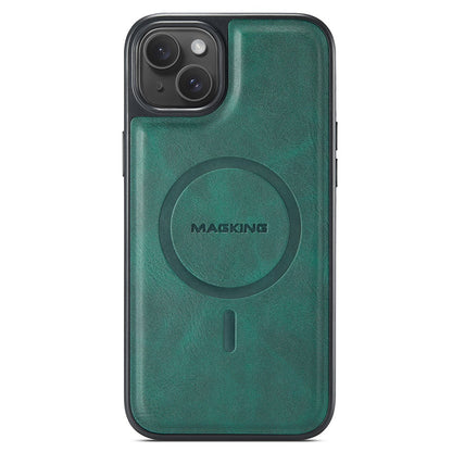MAGKING K1 Series For iPhone 14 Magnetic Case PC+TPU+PU Leather Phone Cover