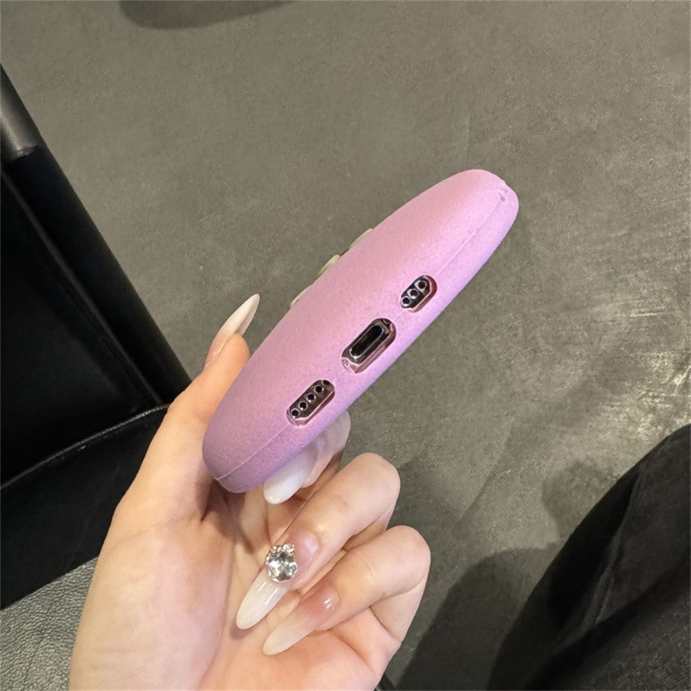 For iPhone 14 Pro Case Cartoon Smile Eggplant Soft Silicone Phone Cover