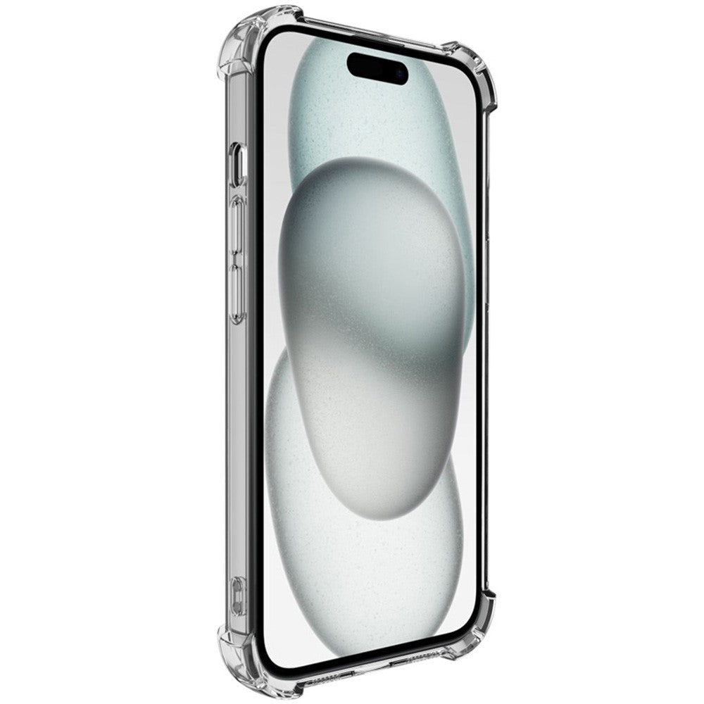 IMAK UX-4 Series For iPhone 15 Case Straight Frame Four Corner Shockproof Clear TPU Cover