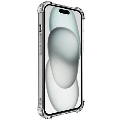 IMAK UX-4 Series For iPhone 15 Case Straight Frame Four Corner Shockproof Clear TPU Cover