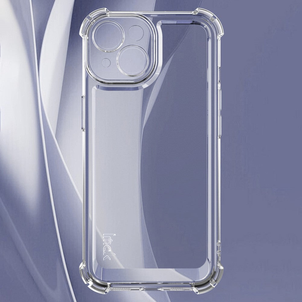 IMAK UX-4 Series For iPhone 15 Case Straight Frame Four Corner Shockproof Clear TPU Cover