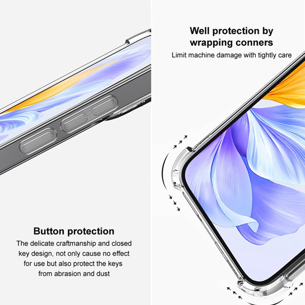 IMAK UX-4 Series For iPhone 15 Case Straight Frame Four Corner Shockproof Clear TPU Cover
