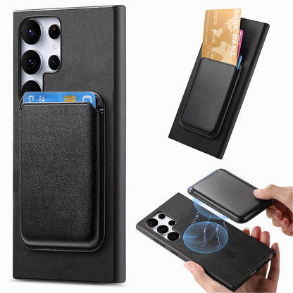 For Samsung Galaxy S25 Ultra Case Detachable Magnetic Card Bag Leather Phone Back Cover