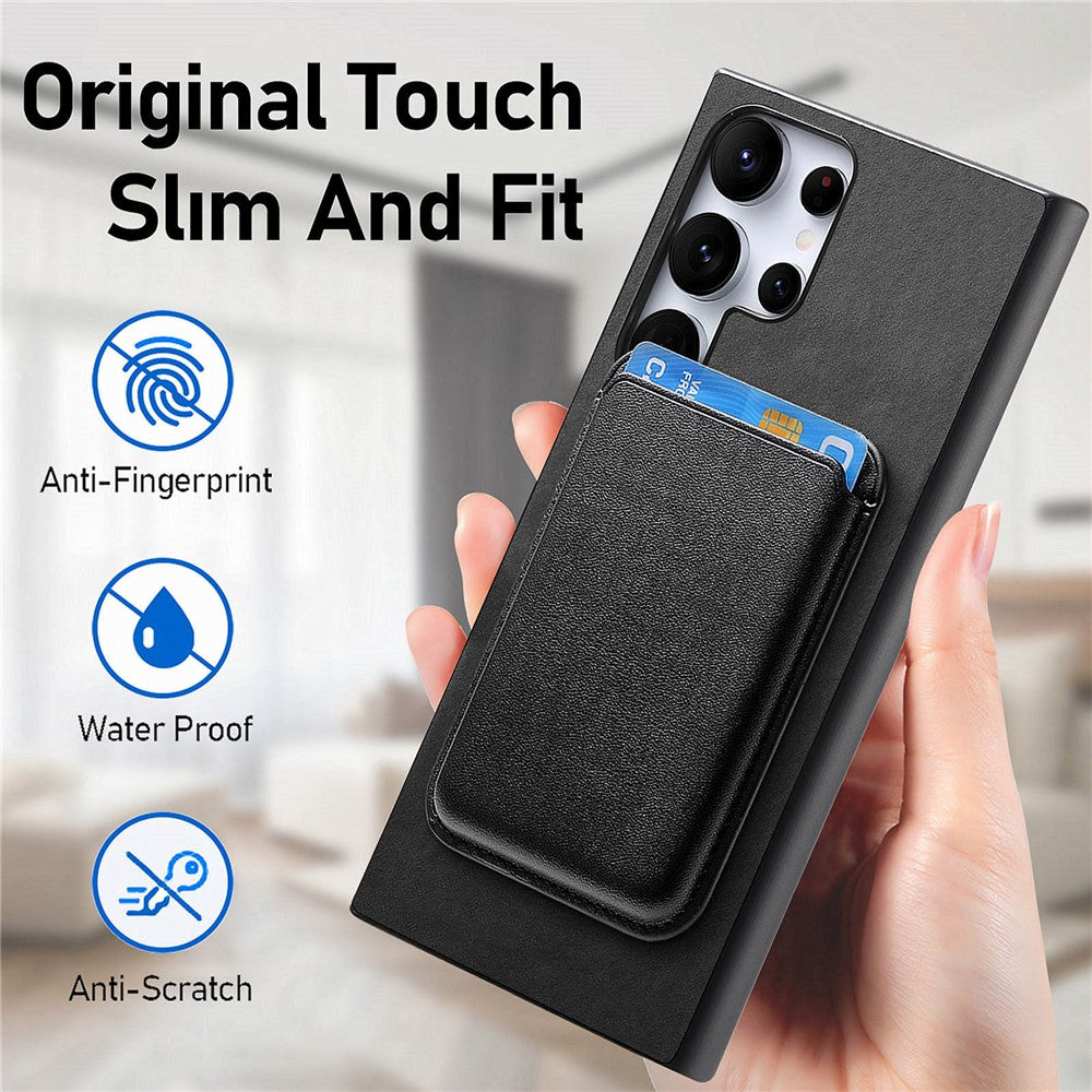 For Samsung Galaxy S25 Ultra Case Detachable Magnetic Card Bag Leather Phone Back Cover