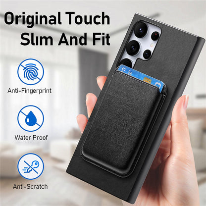 For Samsung Galaxy S25 Ultra Case Detachable Magnetic Card Bag Leather Phone Back Cover