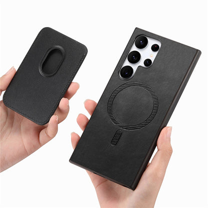 For Samsung Galaxy S25 Ultra Case Detachable Magnetic Card Bag Leather Phone Back Cover