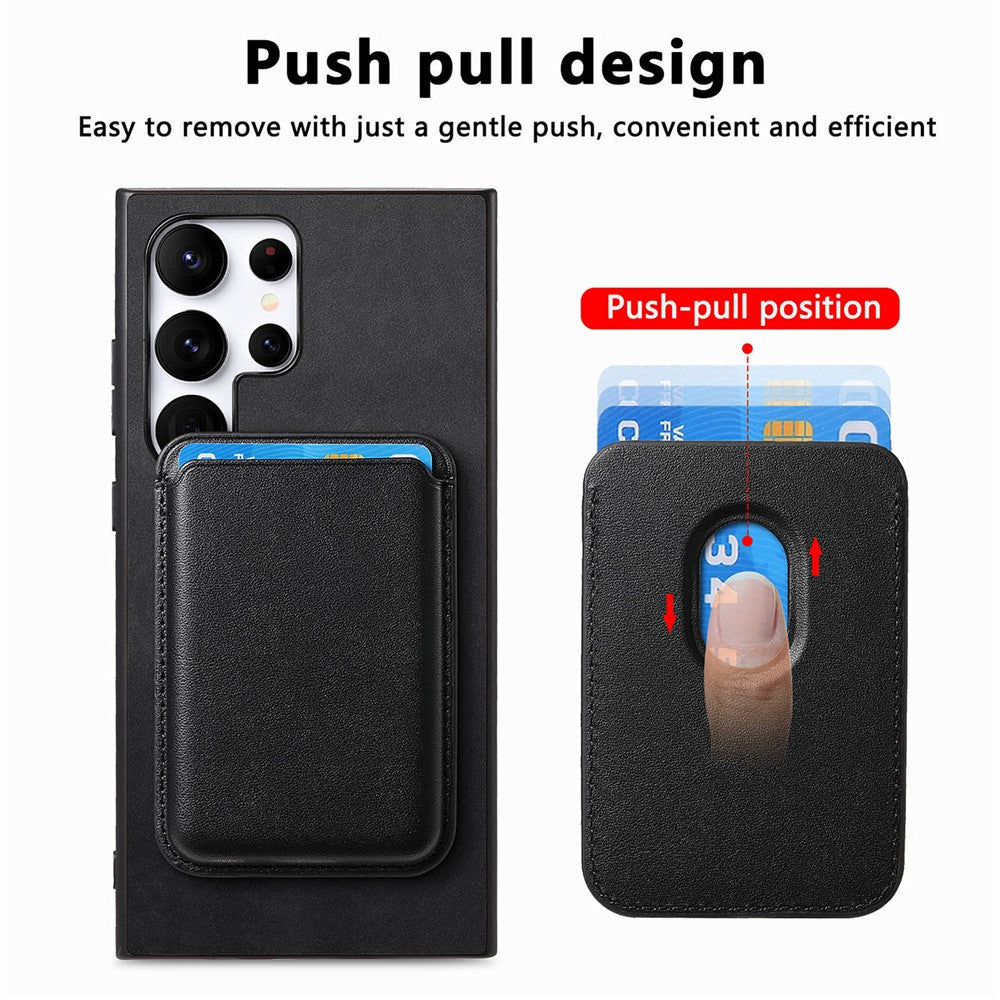 For Samsung Galaxy S25 Ultra Case Detachable Magnetic Card Bag Leather Phone Back Cover