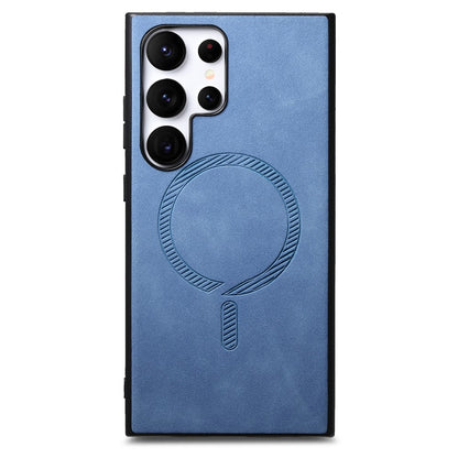 For Samsung Galaxy S25 Ultra Leather Back Magnetic Case Skin-touch Phone Cover