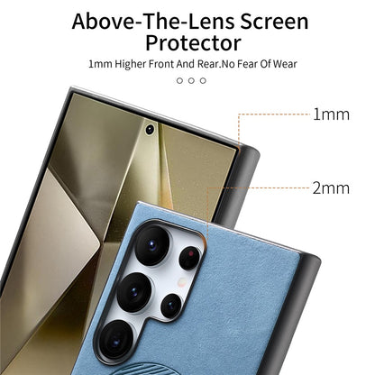 For Samsung Galaxy S25 Ultra Leather Back Magnetic Case Skin-touch Phone Cover