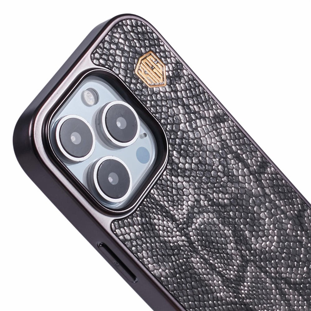 KIGC For iPhone 16 Pro Max Case Compatible with MagSafe Snake Texture Leather+PC+TPU Back Cover